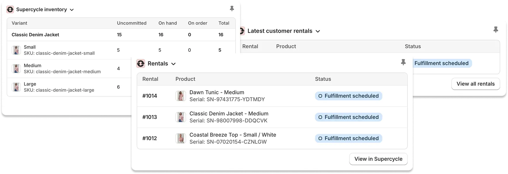 Supercycle admin blocks in Shopify
