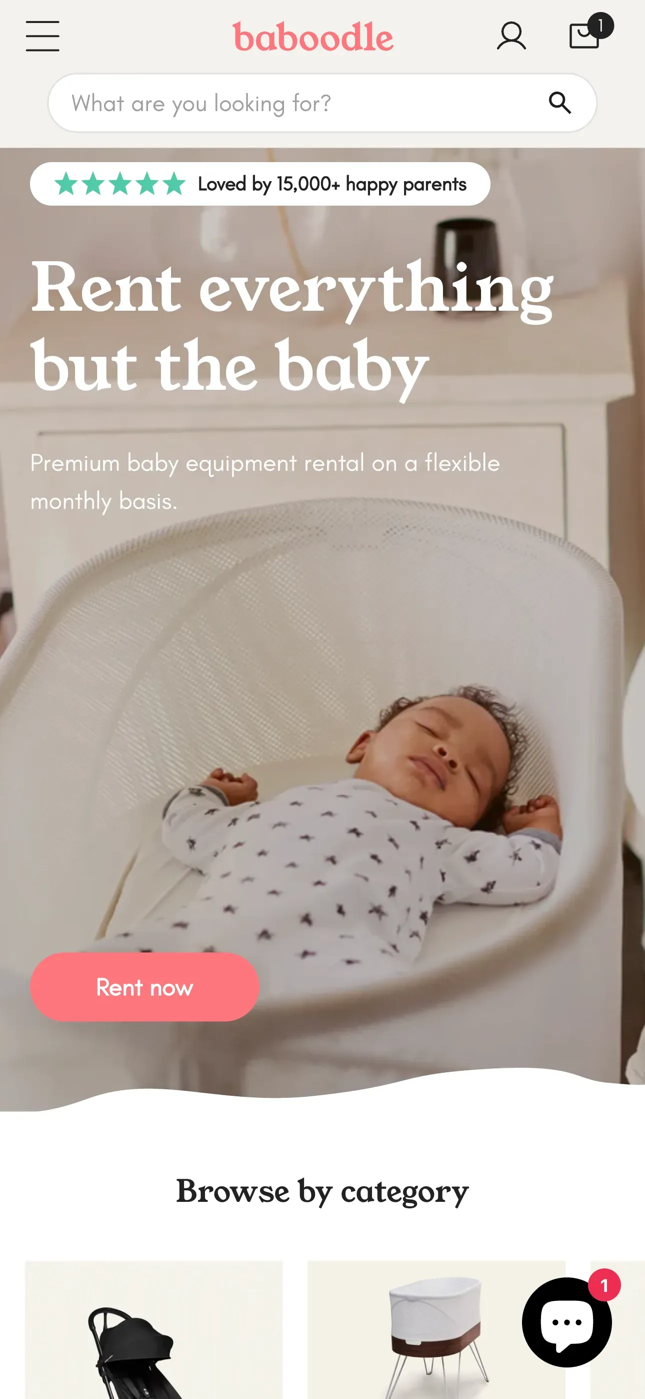 Baby equipment rental mobile view