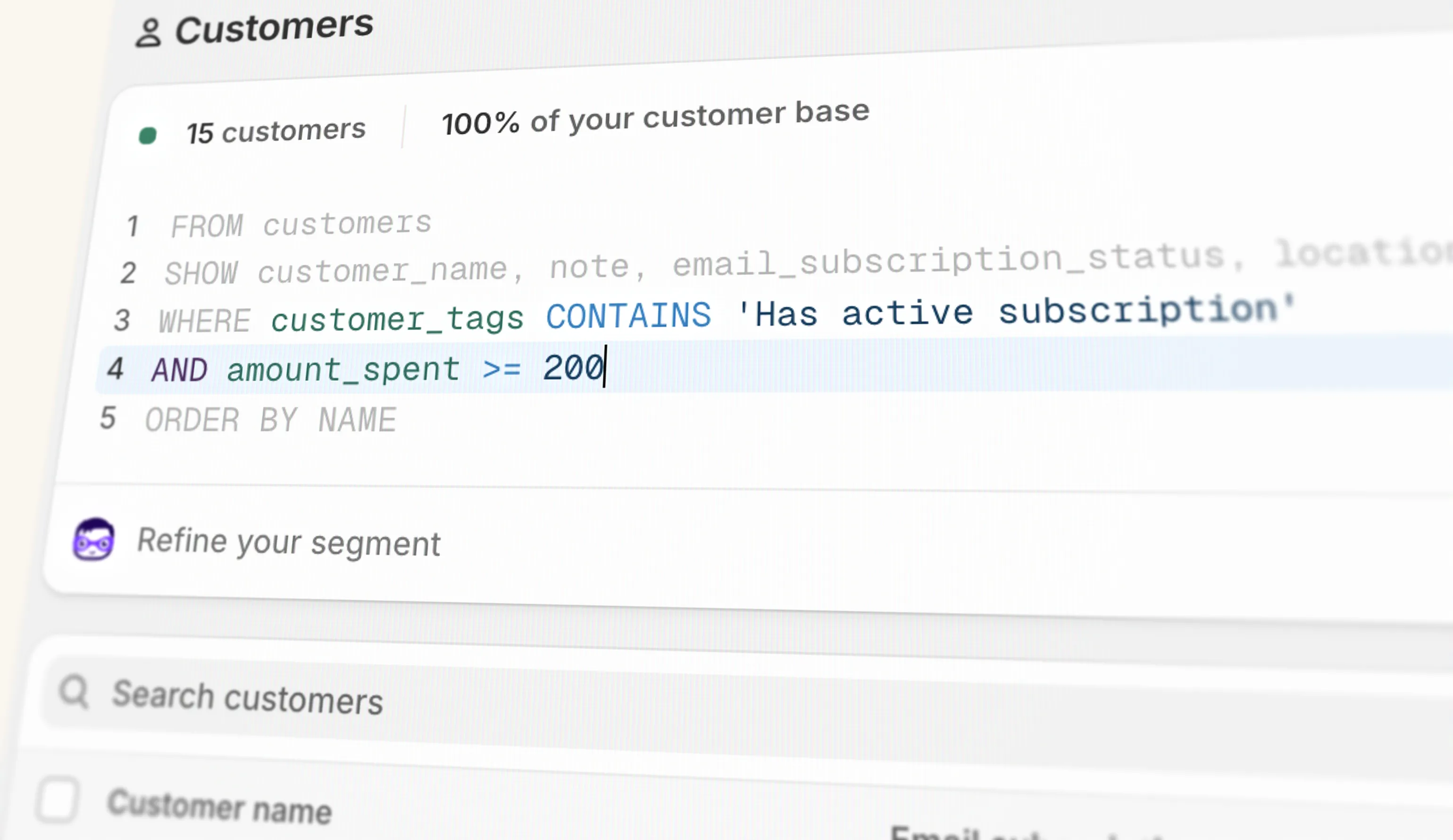 Customer segments