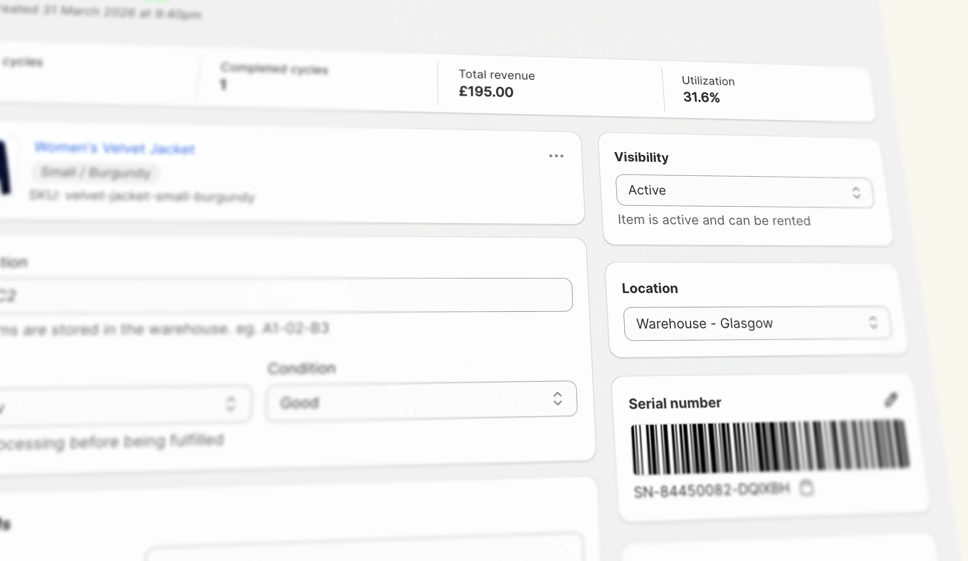 Serialised inventory