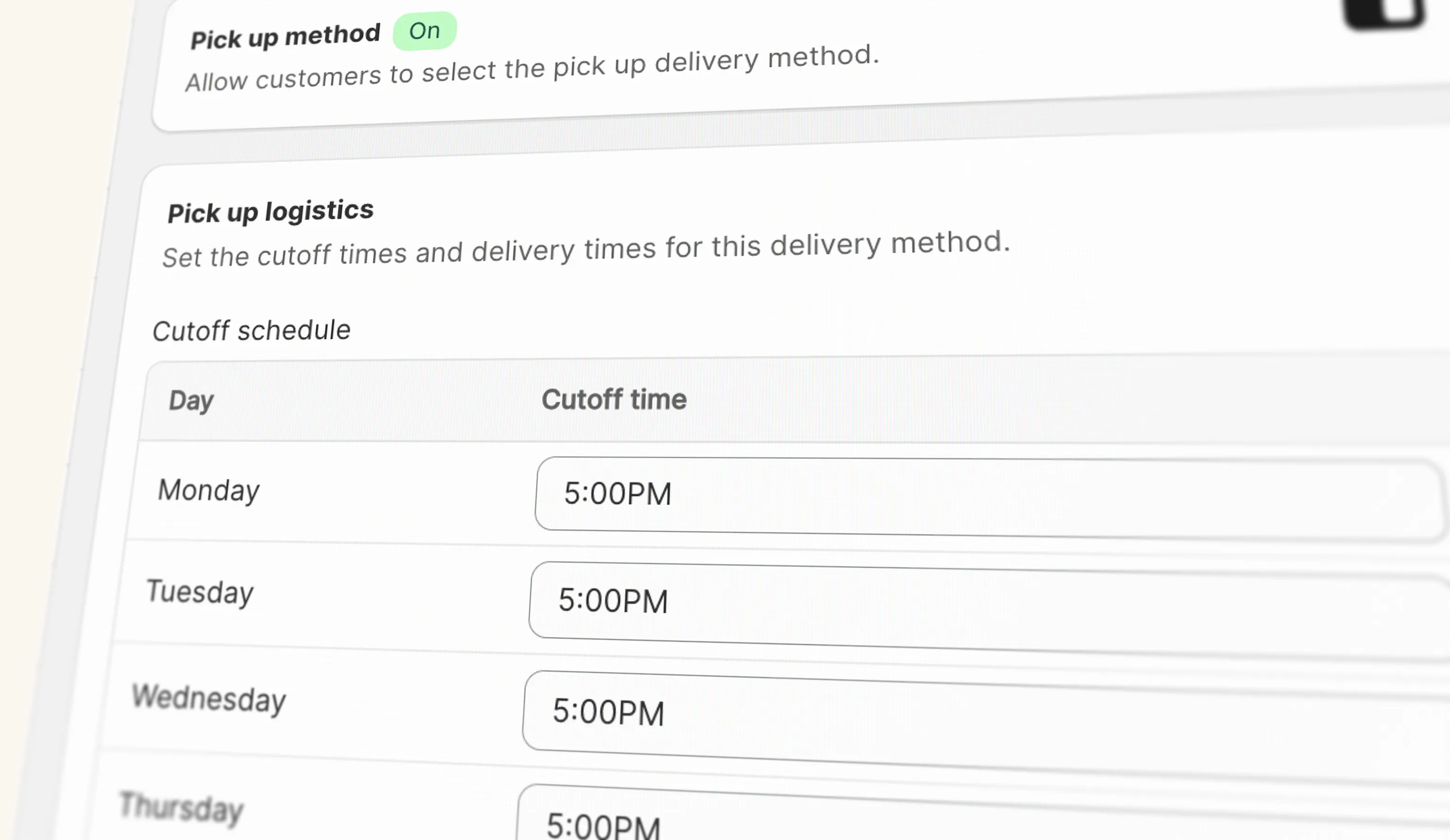 Locations and pickup-in-store fulfilment