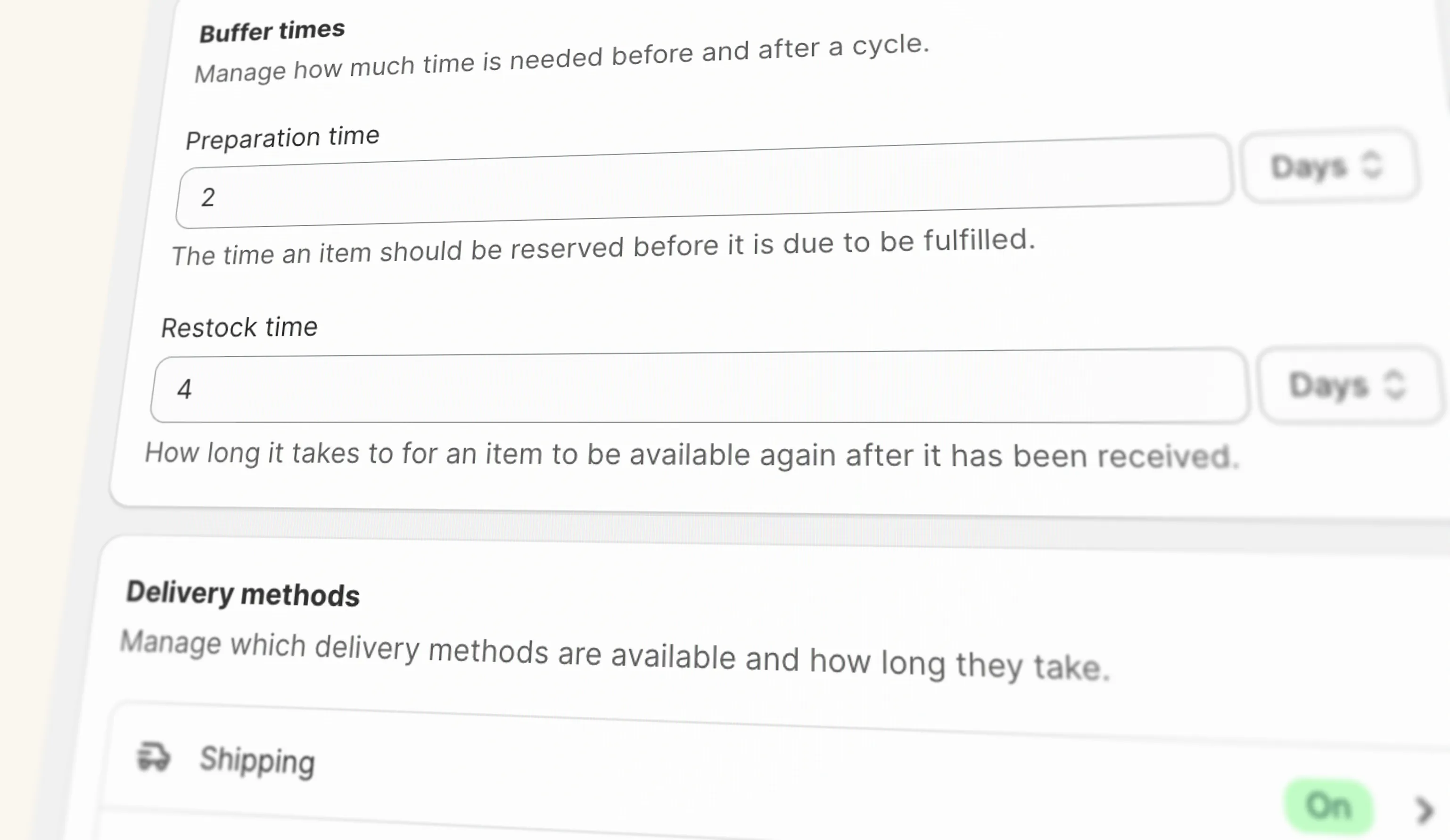 Logistics buffers